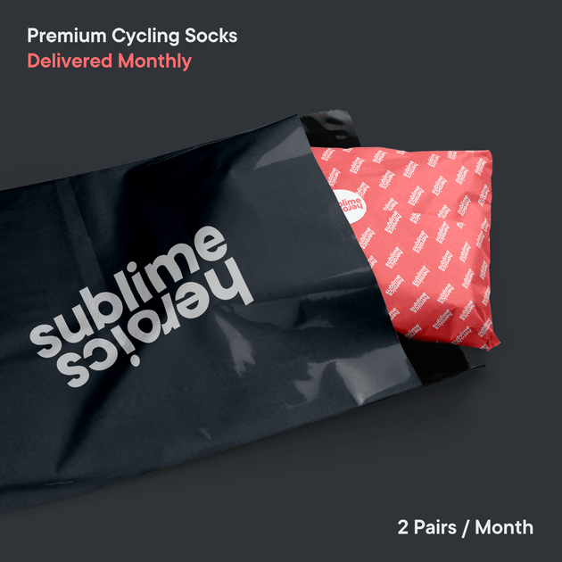 Premium Cycling Socks Subscription (2 pairs per month) by Sublime Heroics