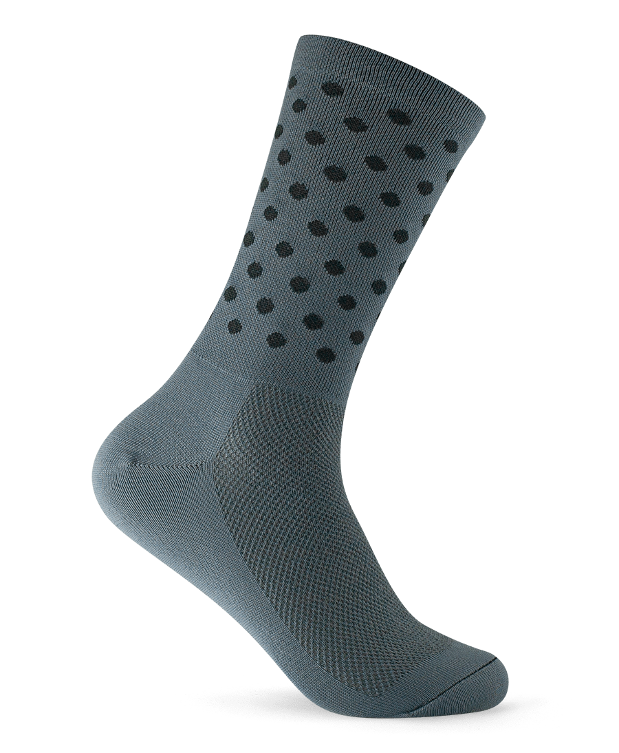 Dots Socks - Hope Grey/Charcoal (Polka Dots Cycling Socks